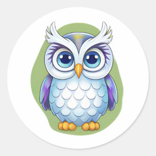 Adembenemende Uil Sticker – Mooie Cartoon Ontwerp 