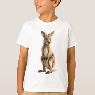 Adembenemende Wallaby Portret Fijne Kunstprint T-shirt