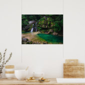 Adembenemende waterval Virje, Slovenië Poster (Keuken)