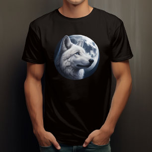 Adembenemende Wolf en maan T-shirt