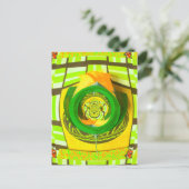 Adembenemende Yellow Rose Kaleidoscoop Art Design Briefkaart (Staand voorkant)