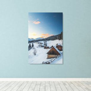Adembenemende zonsondergang bij Zajamniki, Sloveni Canvas Afdruk
