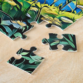 Adembenemende zonsondergang boven water legpuzzel (Zijkant)