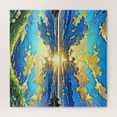 Adembenemende zonsondergang boven water legpuzzel (Horizontaal)