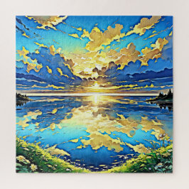 Adembenemende zonsondergang boven water legpuzzel