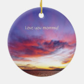 Adembenemende zonsondergang over het zee, personal keramisch ornament (Achterkant)