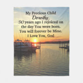 ADEMBENEMENDE ZONSOPGANG 90E VERJAARDAG GEPERSONAL FLEECE DEKEN (Voorkant)