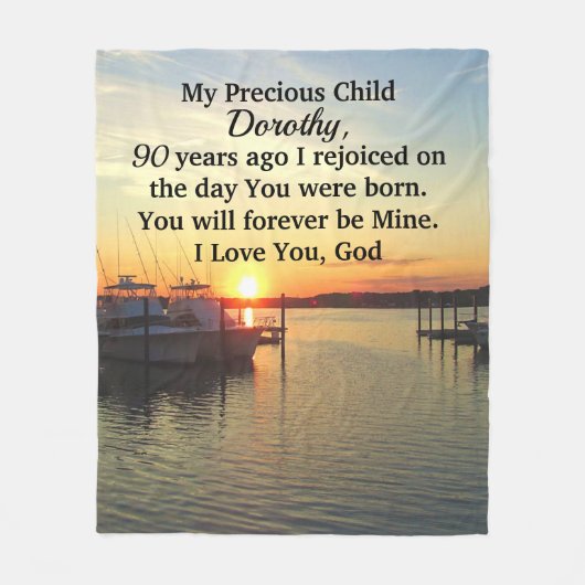 ADEMBENEMENDE ZONSOPGANG 90E VERJAARDAG GEPERSONAL FLEECE DEKEN (Voorkant)