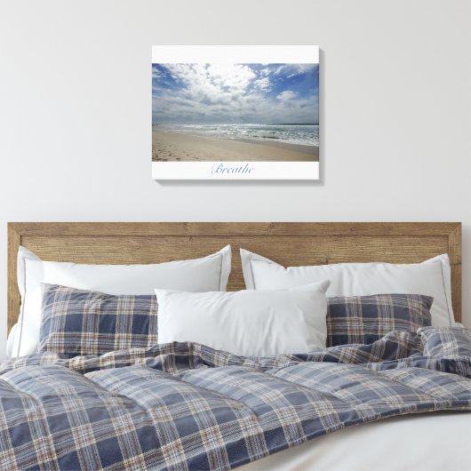 Ademen aan het strand: Cardiff, CA Canvas Afdruk (Insitu (Slaapkamer))