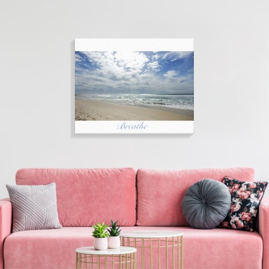 Ademen aan het strand: Cardiff, CA Canvas Afdruk (Insitu (Woonkamer))