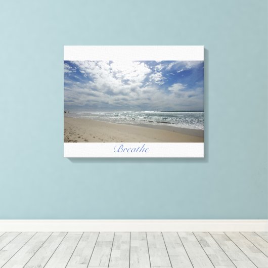 Ademen aan het strand: Cardiff, CA Canvas Afdruk (Insitu (Houten vloer))