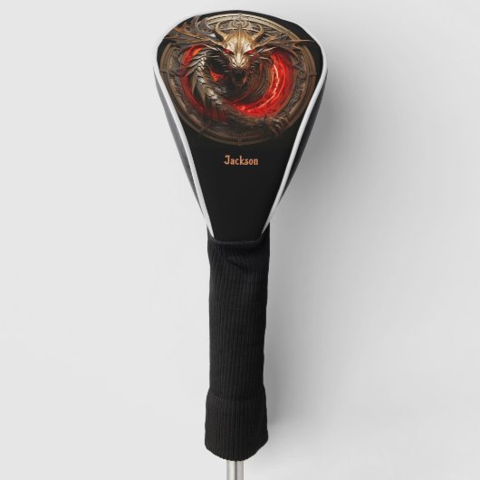 Ademende Rode Draak Persoonlijk Golfheadcover (Voorkant)