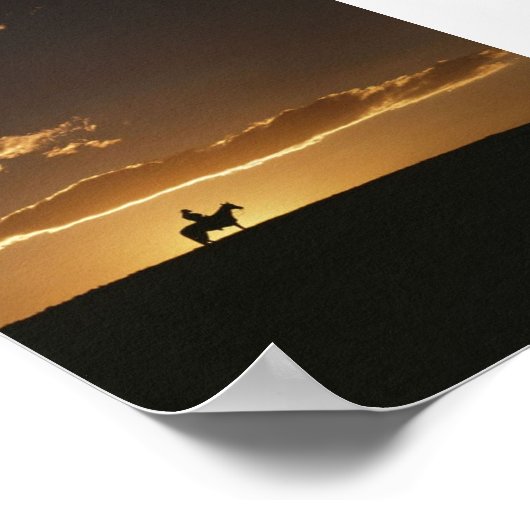 Ademhalend Cowboy Sunset Poster (Hoek)