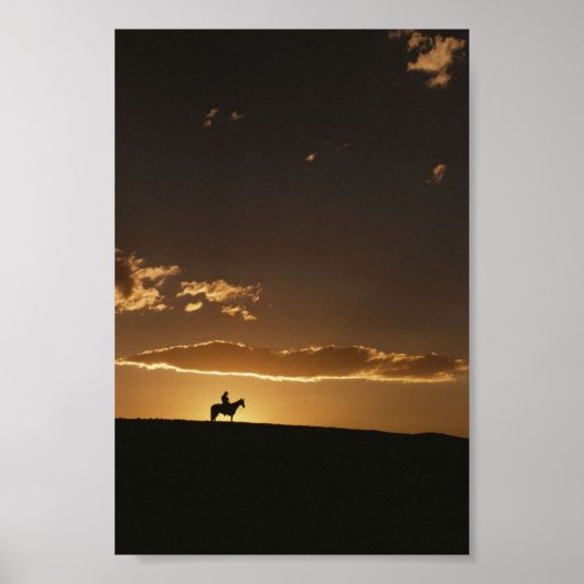 Ademhalend Cowboy Sunset Poster (Voorkant)
