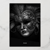 Ademhalend Masquerade Birthday Folie Uitnodiging (Achterkant)