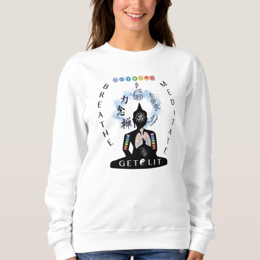 Ademhaling en Meditaat Lit Sweatshirt White (Voorkant)