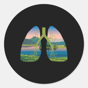 Ademhaling van de schone lucht Ga naar buiten Shir Ronde Sticker