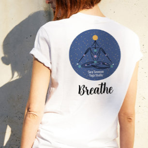 Ademhaling Yoga Instructor Blue T-Shirt