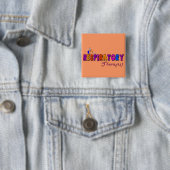 Ademhalingsstelsel-, borstkas- en mediastinumaando vierkante button 5,1 cm (In situ)