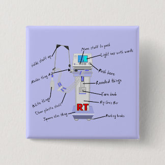 Ademhalingsstelsel-, borstkas- en mediastinumaando vierkante button 5,1 cm