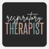 Ademhalingsstelsel- en borstaandoeningen vierkante sticker (Voorkant)