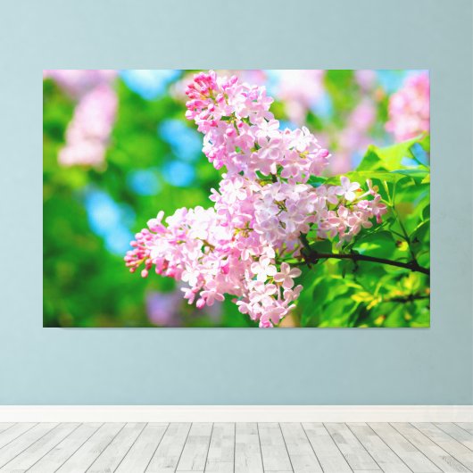 Ademhalingsstelsel Pink Lilacs Canvas Afdruk (Insitu (Houten vloer))