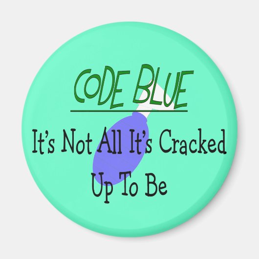 Ademhalingstherapeut "Code Blue" Design Magneet (Voorkant)