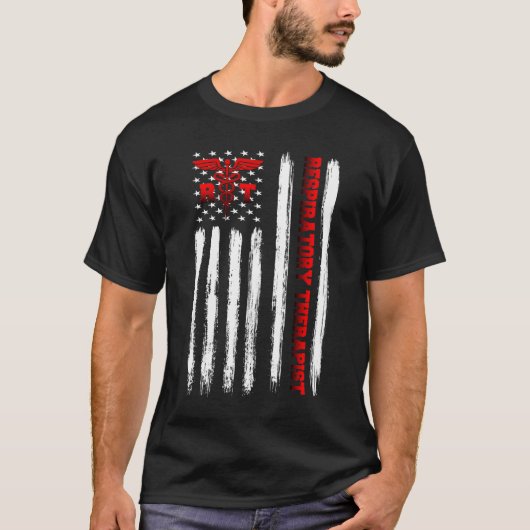 Ademhalingstherapeut Gift American Flag T-shirt (Voorkant)