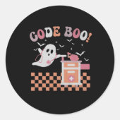 Ademhalingstherapeut Halloween Code Boo Spooky Re Ronde Sticker (Voorkant)