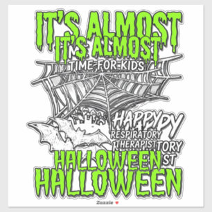 Ademhalingstherapeut Halloween Spinnenweb Ontwerp_ Sticker