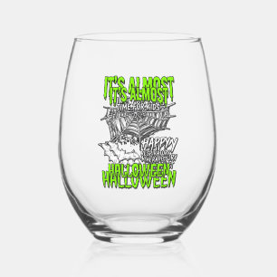 Ademhalingstherapeut Halloween Spinnenweb Ontwerp_ Wijnglas Zonder Voet