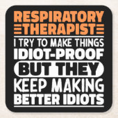 Ademhalingstherapeut Ik probeer het grappig te mak Kartonnen Onderzetters (Voorkant)