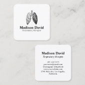 Ademhalingstherapeut longmonoloog Minimale longen Vierkante Visitekaartje (Voorkant / Achterkant)