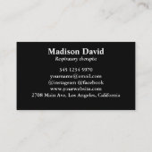 Ademhalingstherapeut longmonoloog Minimale longen Visitekaartje (Achterkant)