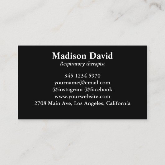 Ademhalingstherapeut longmonoloog Minimale longen Visitekaartje (Achterkant)