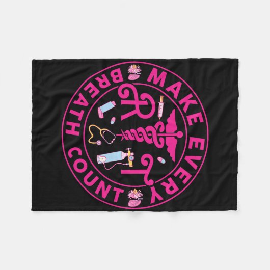 Ademhalingstherapeut maakt elke ademtelling RT N Fleece Deken (Voorkant (Horizontaal))