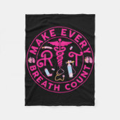 Ademhalingstherapeut maakt elke ademtelling RT N Fleece Deken (Voorkant)