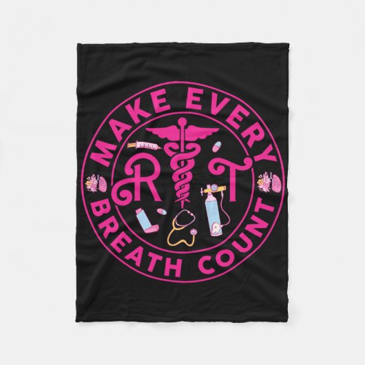 Ademhalingstherapeut maakt elke ademtelling RT N Fleece Deken (Voorkant)