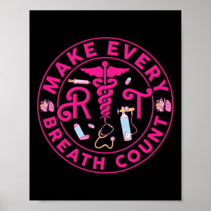 Ademhalingstherapeut maakt elke ademtelling RT N Poster