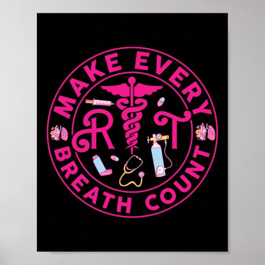Ademhalingstherapeut maakt elke ademtelling RT N Poster (Voorkant)