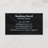 Ademhalingstherapeut pulmonoloog Minimale zwarte Visitekaartje (Achterkant)