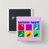 Ademhalingstherapeutische Pop Kunstontwerpen Gifte Vierkante Button 5,1 Cm (Voorkant /achterkant)