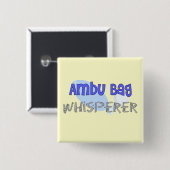 Ademhalingstherapie "Ambu Bag Whisperer" Vierkante Button 5,1 Cm (Voorkant /achterkant)