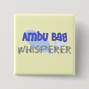 Ademhalingstherapie "Ambu Bag Whisperer" Vierkante Button 5,1 Cm