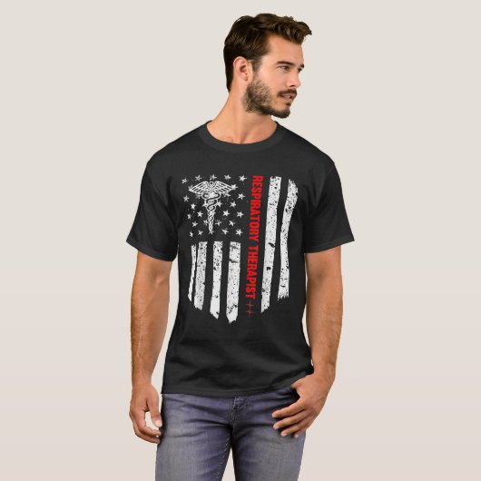 Ademhalingstherapie Amerikaanse vlag Patriottische T-shirt (Voorkant volledig)