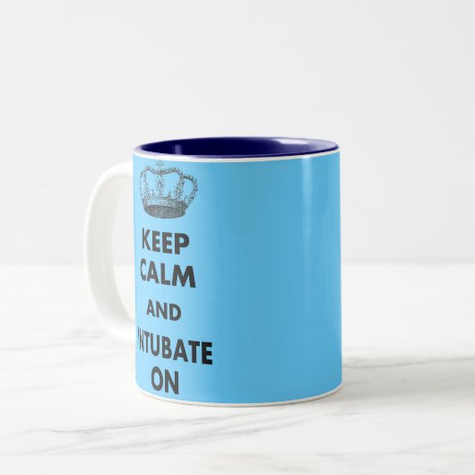 Ademhalingstherapie geeft "Kalm houden en..." Tweekleurige Koffiemok (Voorkant links)