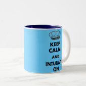 Ademhalingstherapie geeft "Kalm houden en..." Tweekleurige Koffiemok (Voorkant rechts)