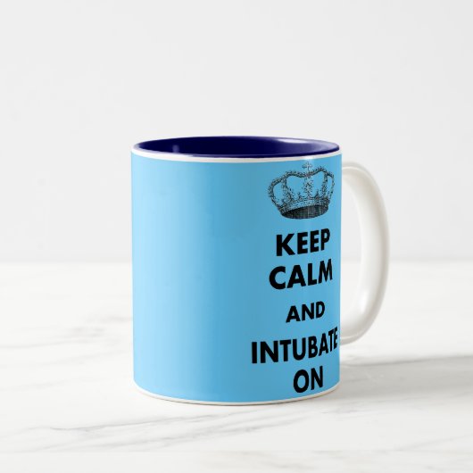 Ademhalingstherapie geeft "Kalm houden en..." Tweekleurige Koffiemok (Voorkant rechts)