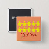 Ademhalingstherapie Gifts "10 of PEEP" Funny Vierkante Button 5,1 Cm (Voorkant /achterkant)