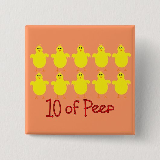 Ademhalingstherapie Gifts "10 of PEEP" Funny Vierkante Button 5,1 Cm (Voorkant)